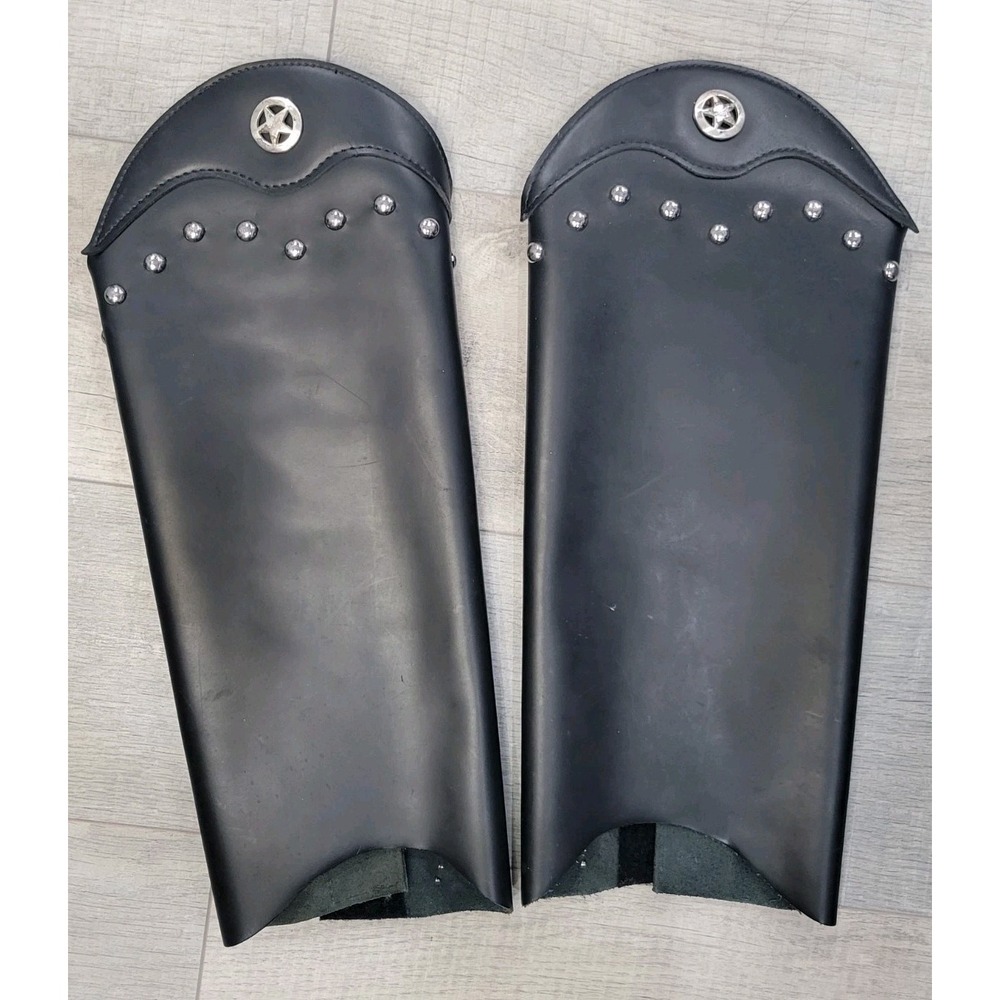 Biker Leather‎ Boot Covers Gaiters Studded Conchos Western